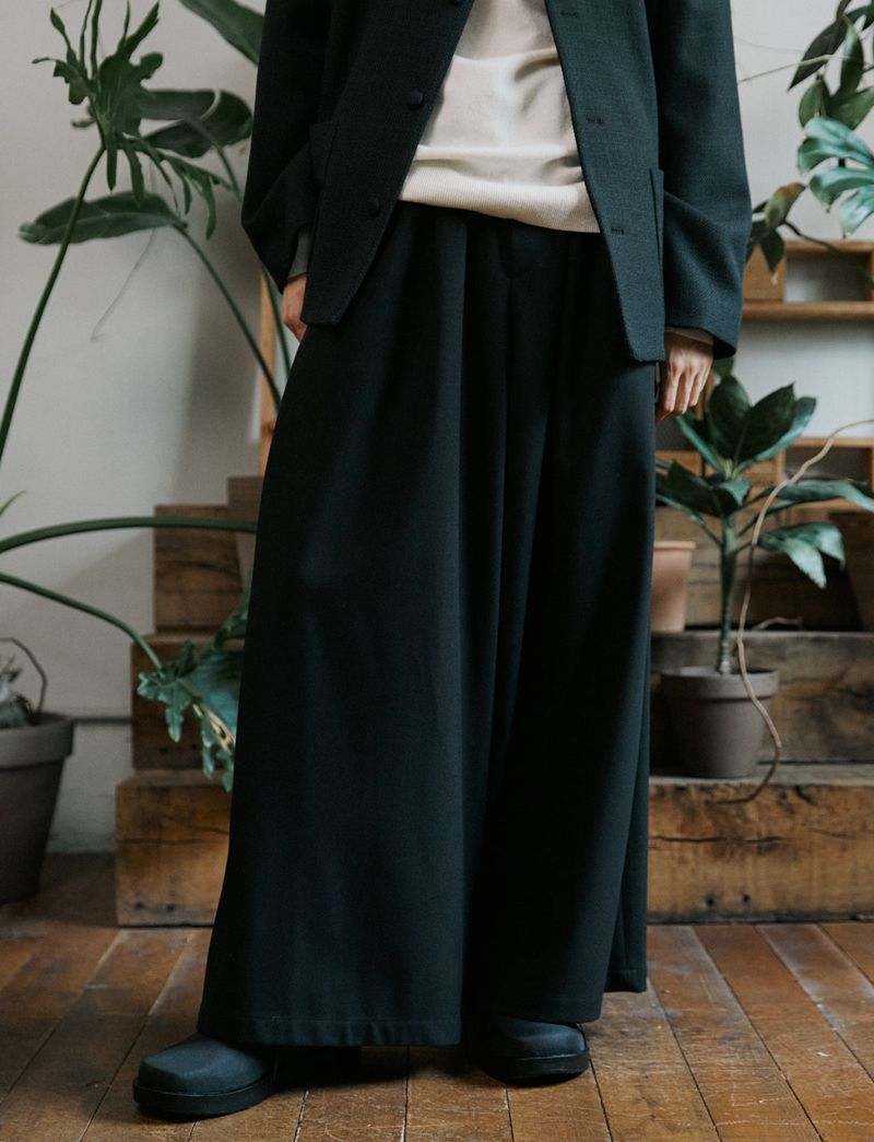unisex side wide pants black
