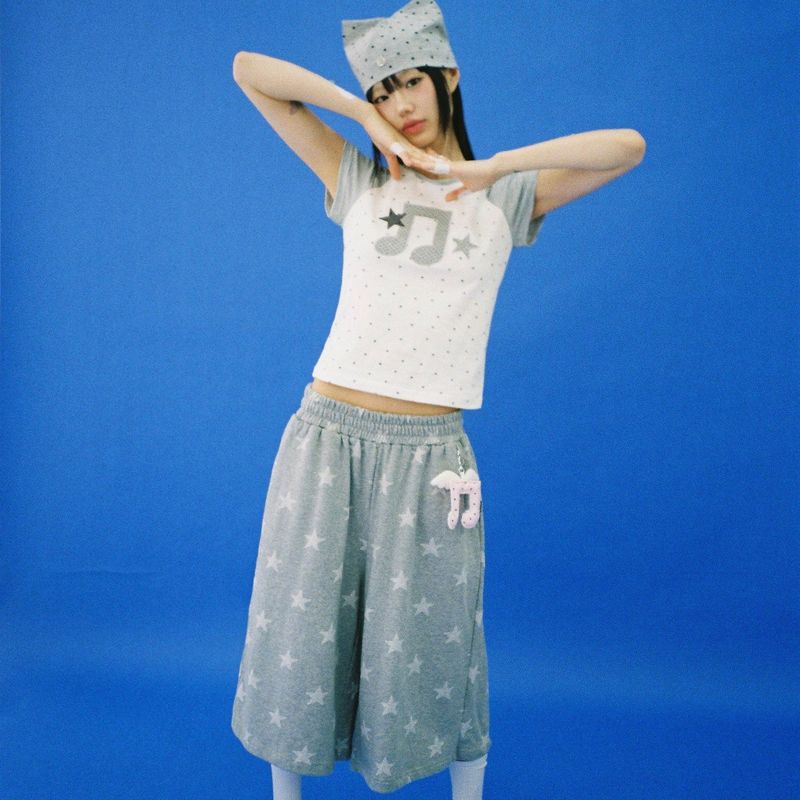 CLUT STUDIO（クラットスタジオ）の「Angel of Star Bermuda Pants - GREY（Pants）」