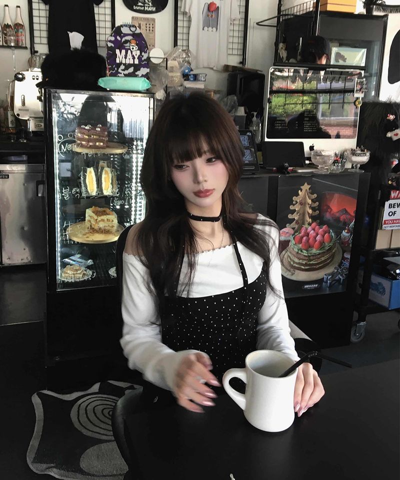 Lace Mini Star T-shirt_black