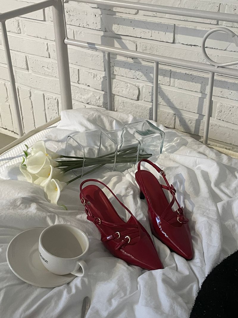 Buckle Oblique Slingback (5colors)