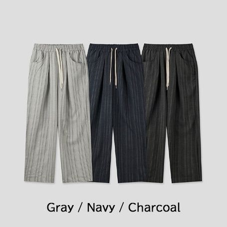 Seilen Stripe Banding Wide Slacks