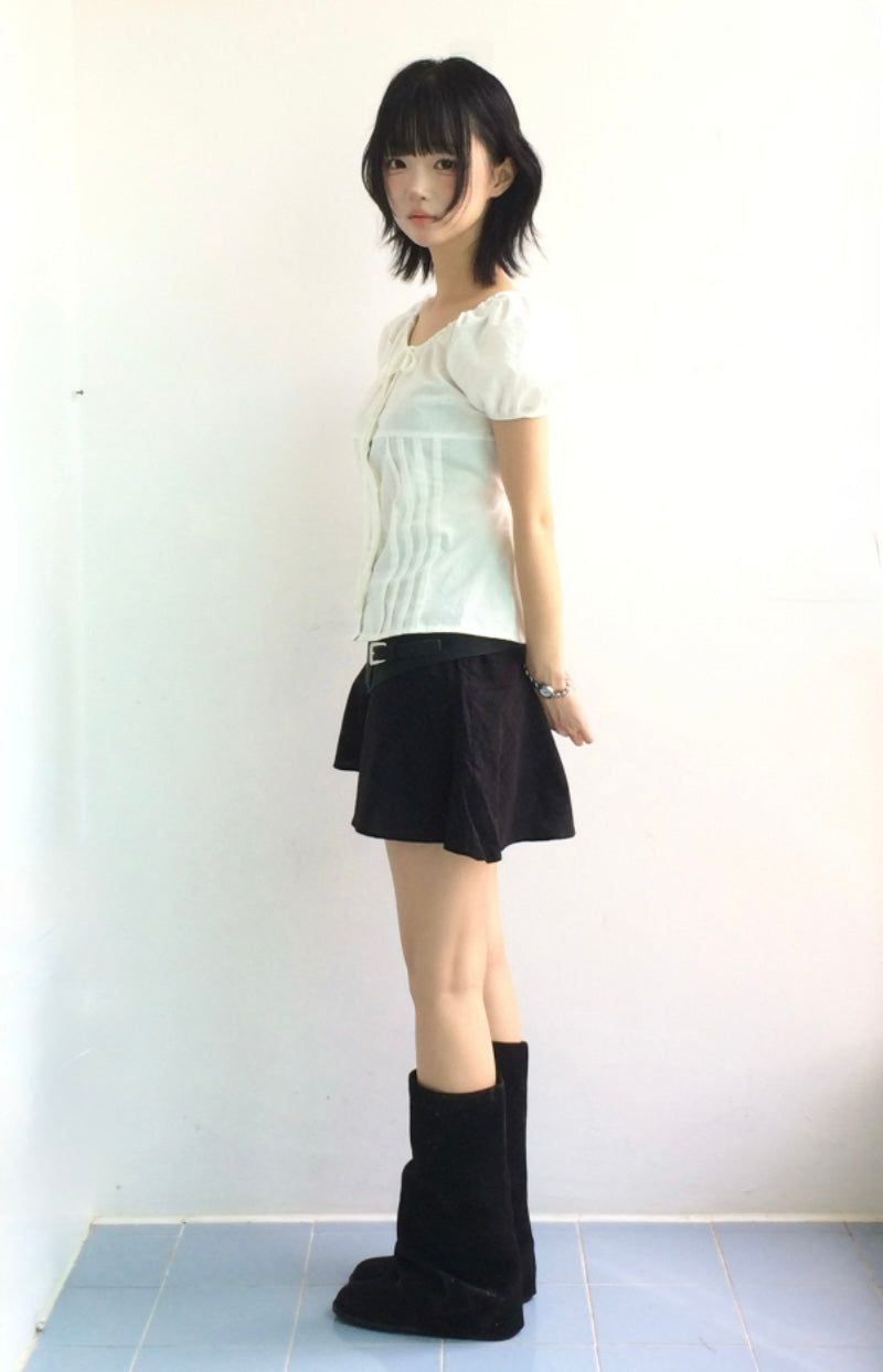 Hazel unbalanced checkered skirt