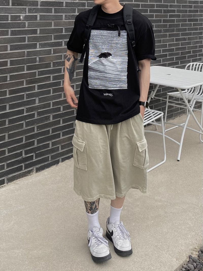 Pigment Sweat Cargo Half Pants 3C