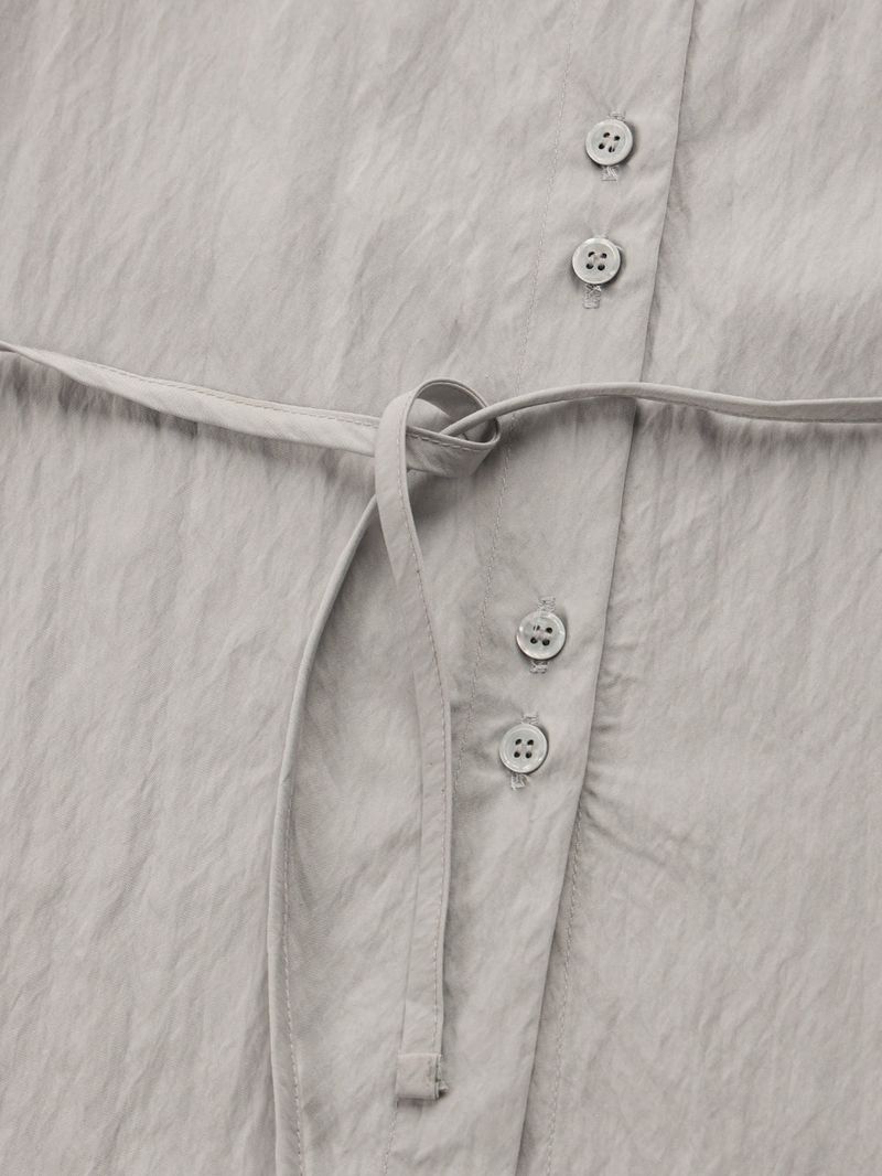 Urban High-neck String Shirt_Grey