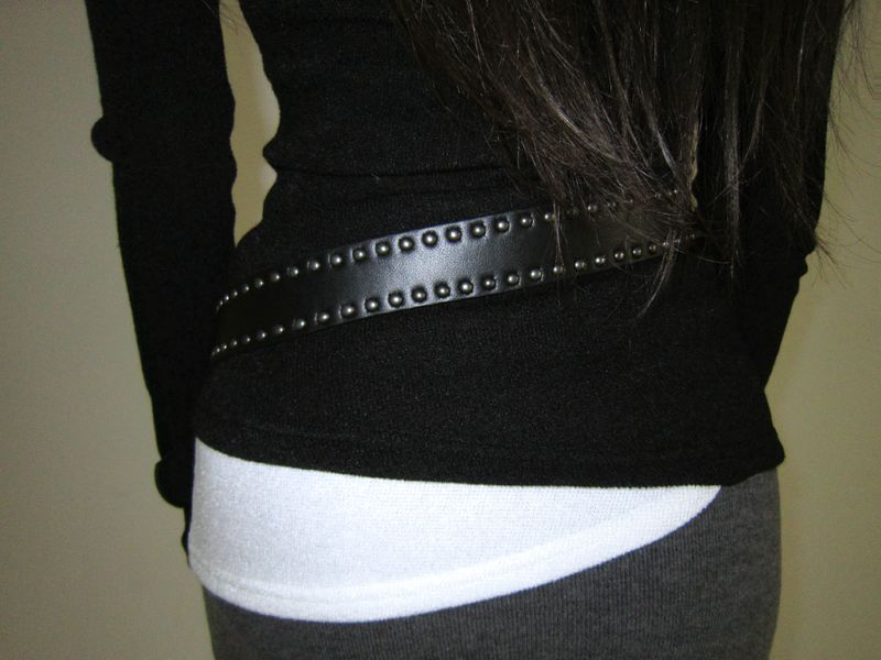 Stud leather belt