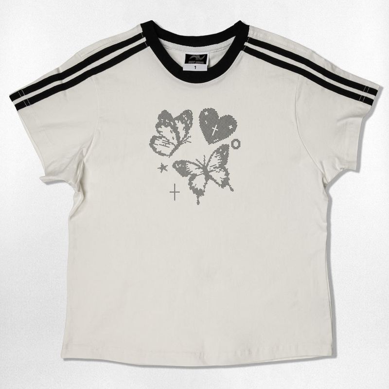 Fly Dot Semi Crop T-Shirts - 6COLOR