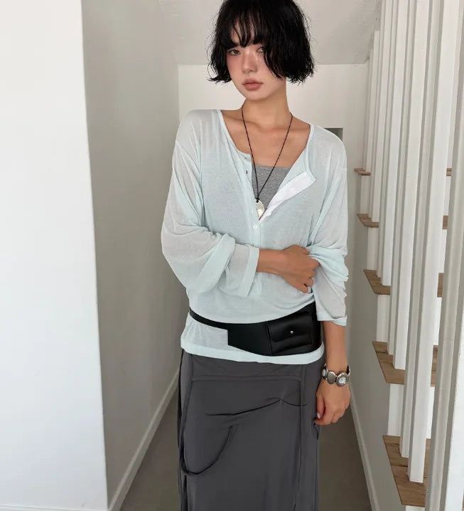 DRAPE STRAP MAXI SKIRT