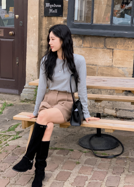 Belt Suede Long Boots