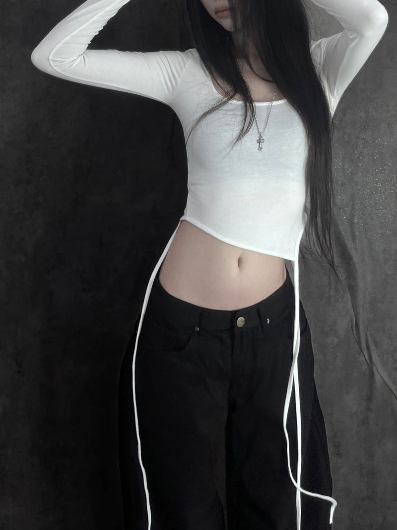 coin multi-strap crop T (2color)
