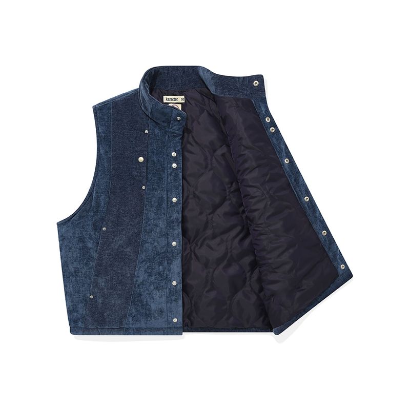 Velvety padded vest / Dark blue