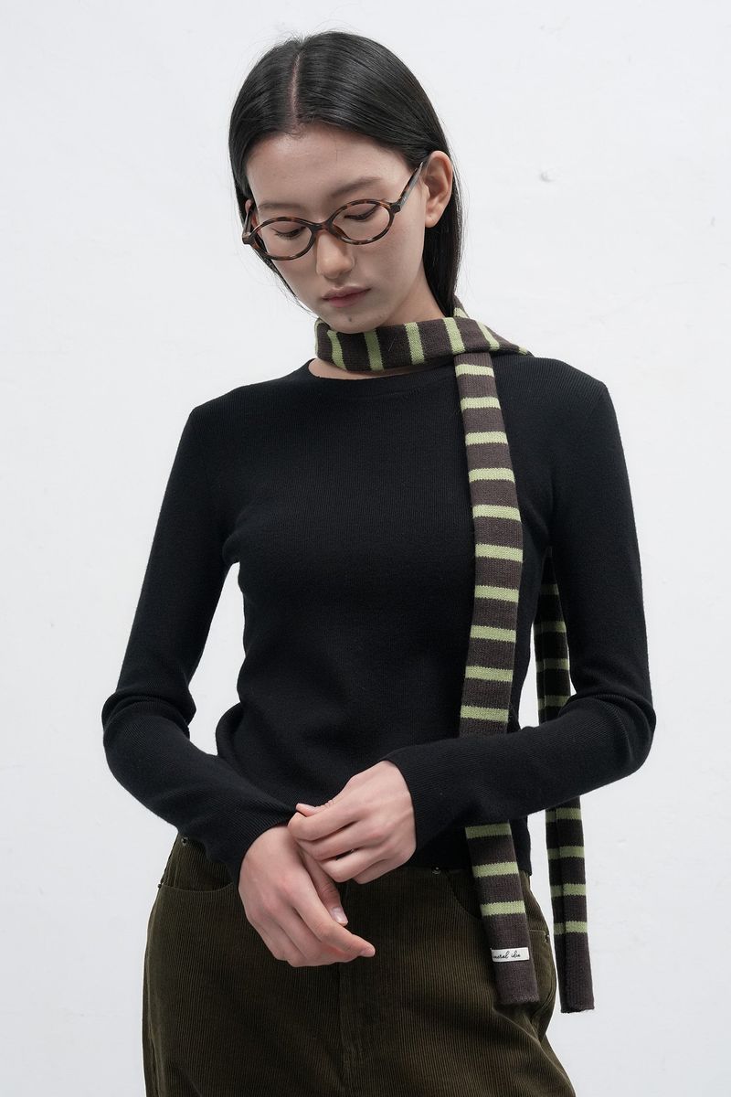 stripe knit scarf