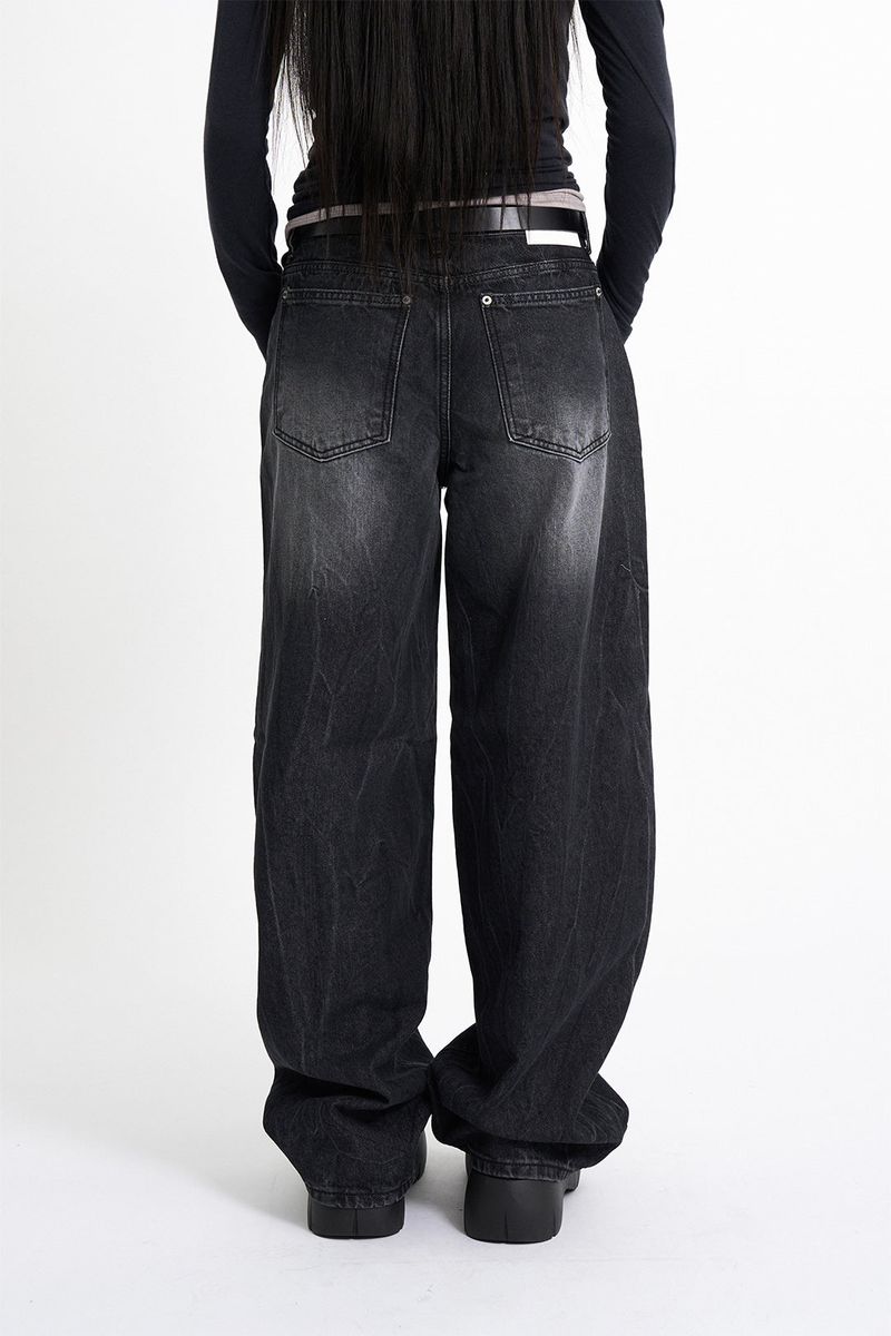 Black Lightning Balloon Denim Pants