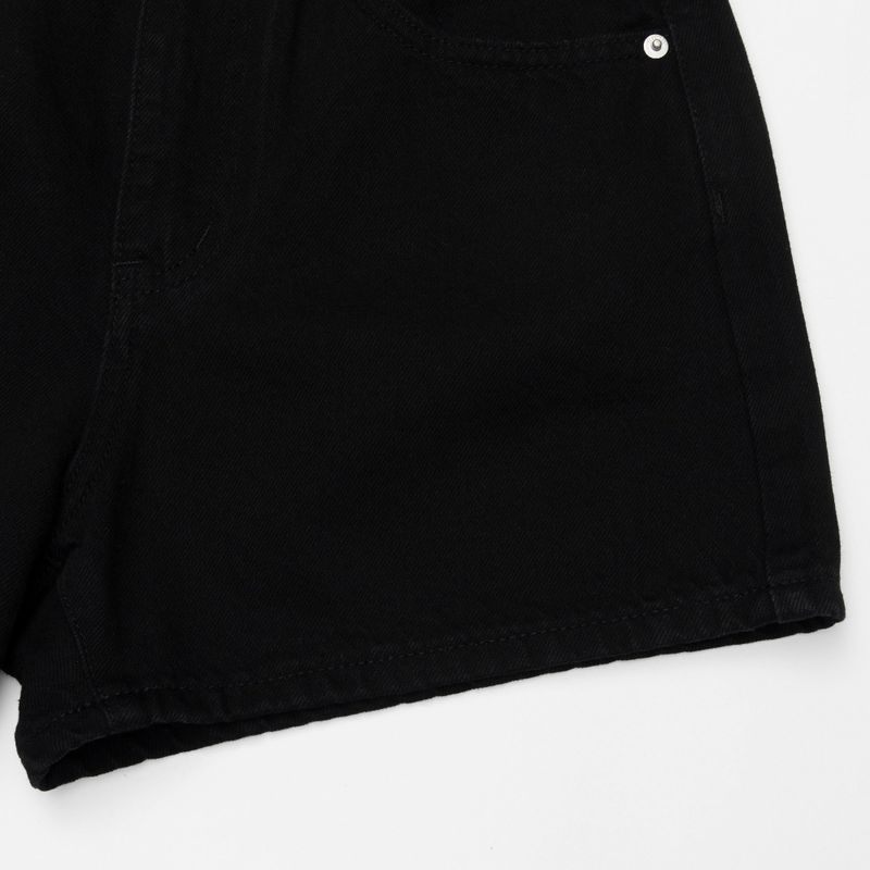 HEART EMBROIDERED BLACK DENIM SHORTS code 18206