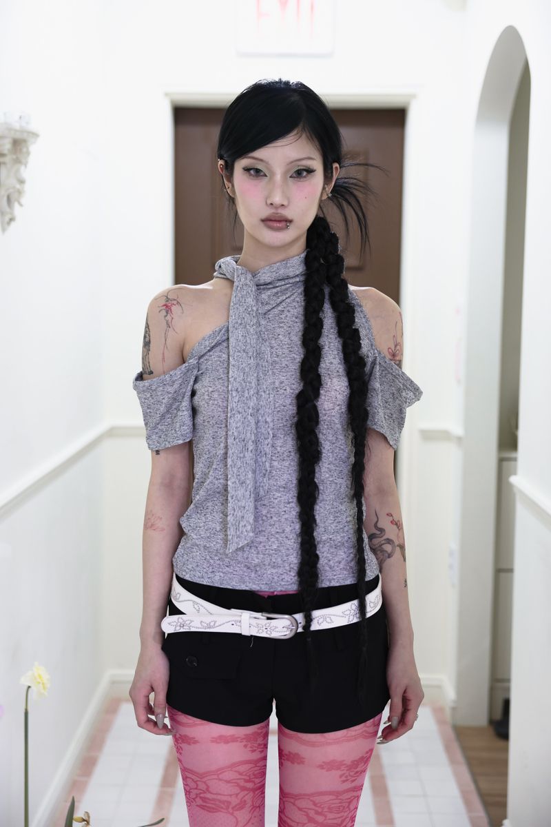 Flower cubic belt (Black,White)