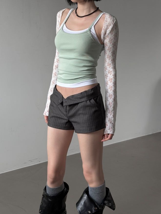 Cier Rose See-through Bolero Cardigan