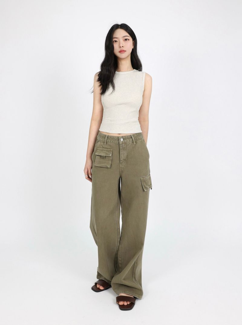 [3RD REORDER] SOFT OLIVE DYING FRONT POCKET DENIM code 26221