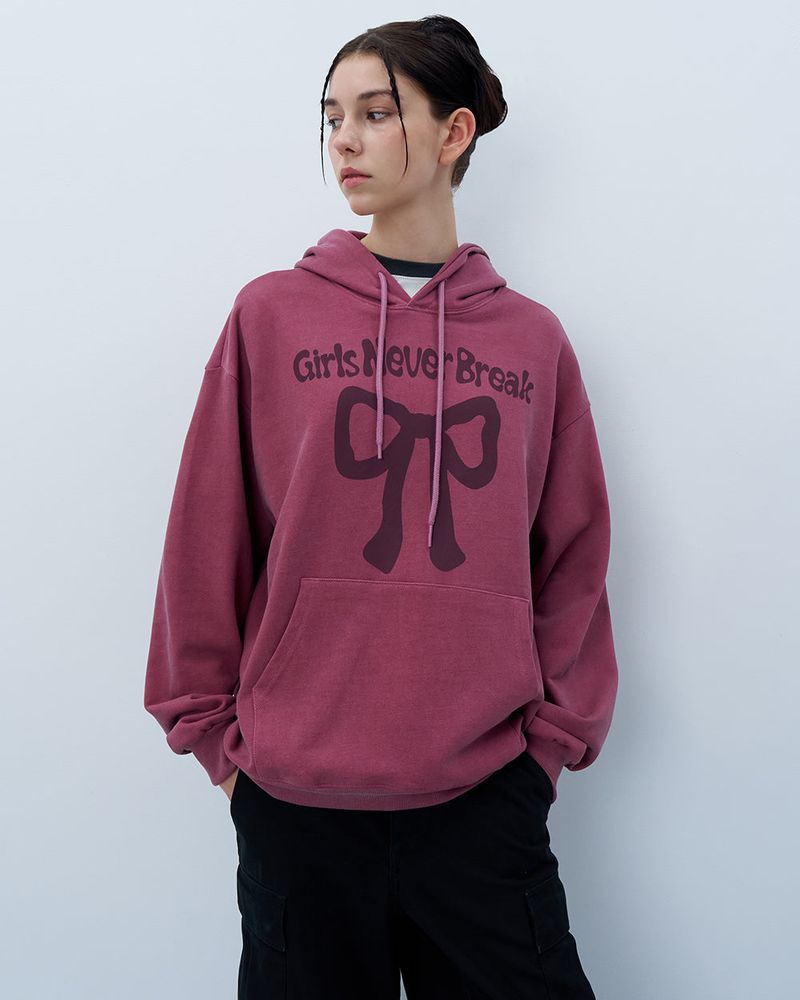 NEVER BREAK PIGMENT HOODIE-PURPLE