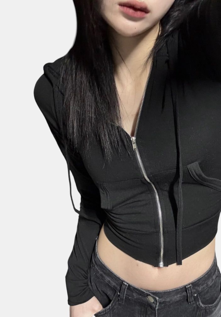 Culotte hood zip-up