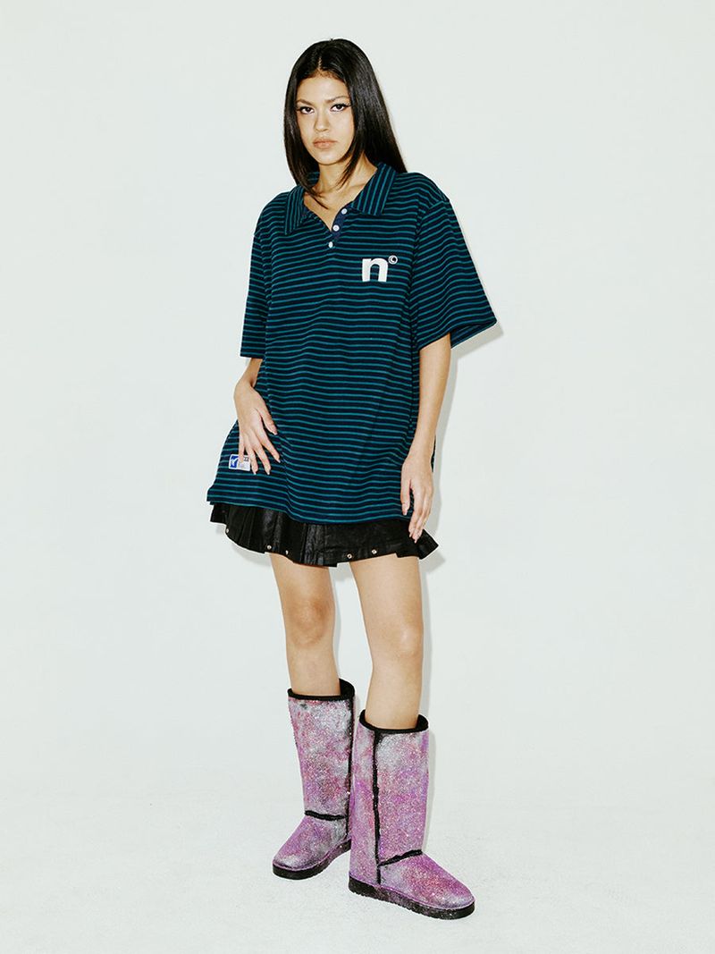 NYXX（エヌワイエックスエックス）の「OVERSIZED WING POLO SHIRT GREEN（Tops）」