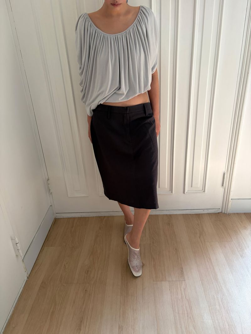 gathered drape top