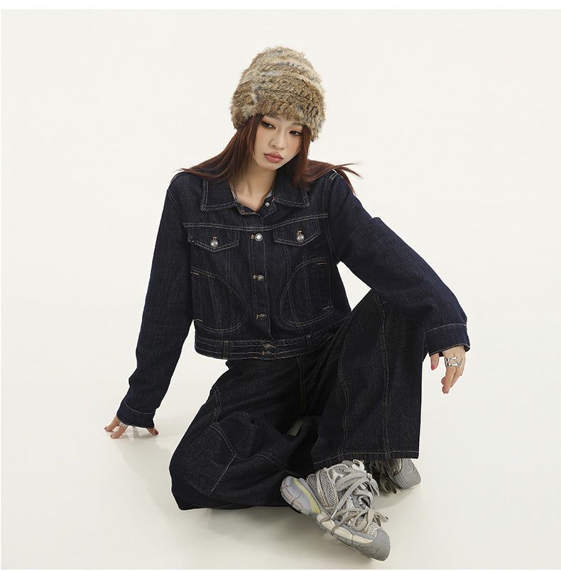 La mode MAQI（ラ モード マキ）の「アメリカンビンテージクロップデニムジャケット（ジャケット/アウター）」