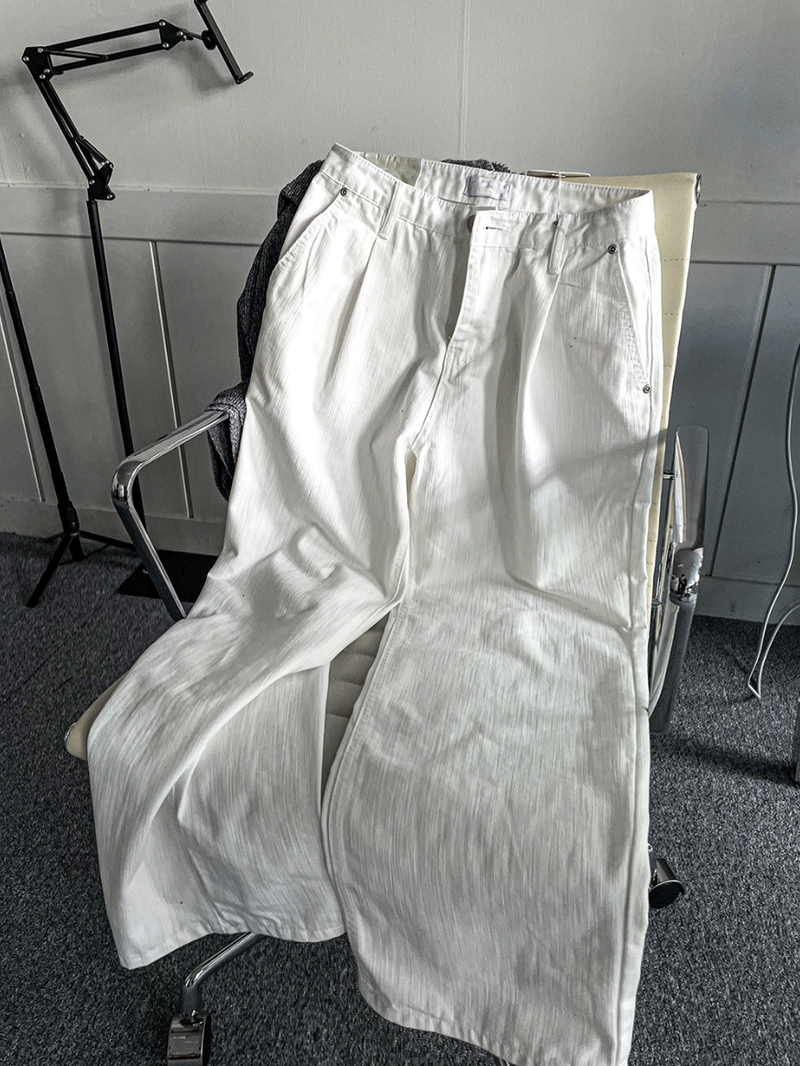 slob white wide denim pants
