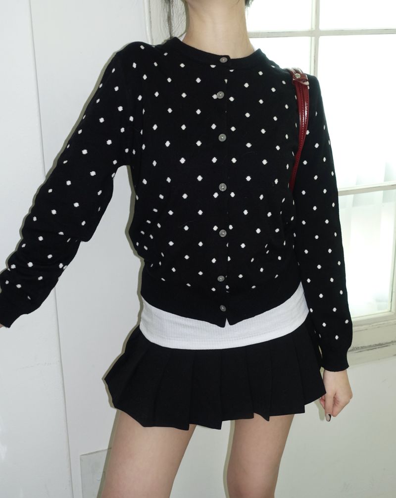 dot knit cardigan