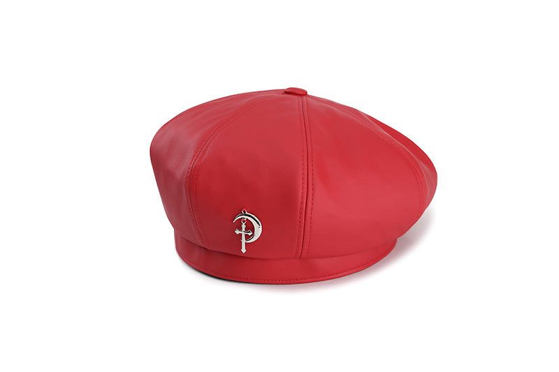 1 3 fake leather beret