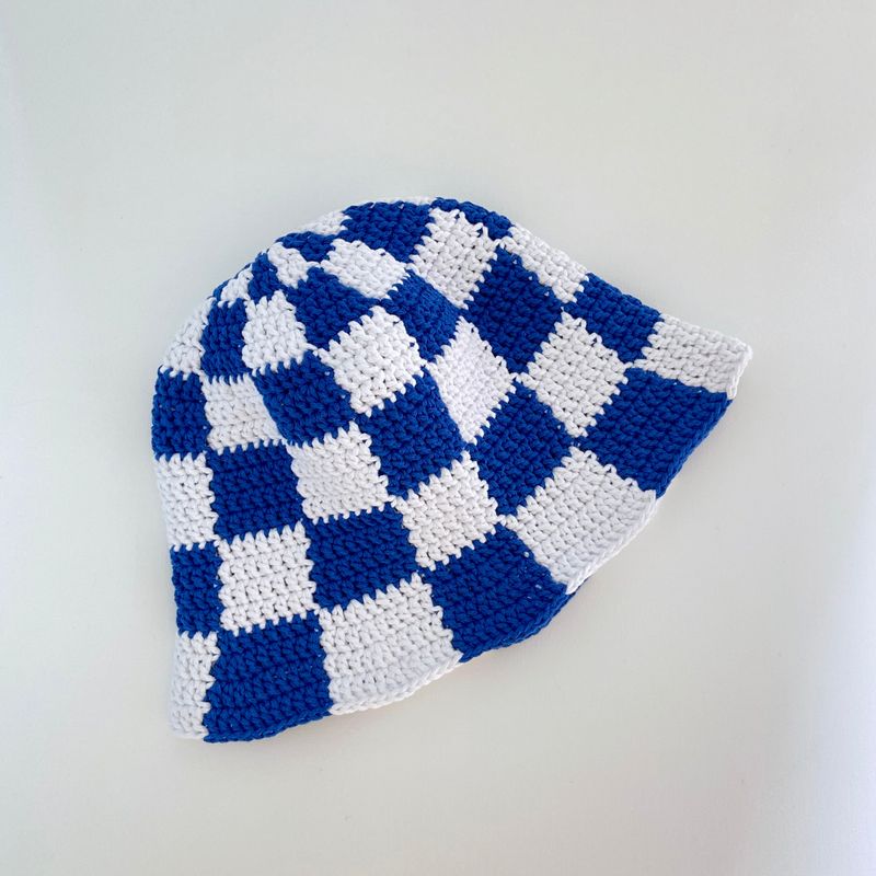 [MADE] Étang Checkerboard Hat﻿ | Blue