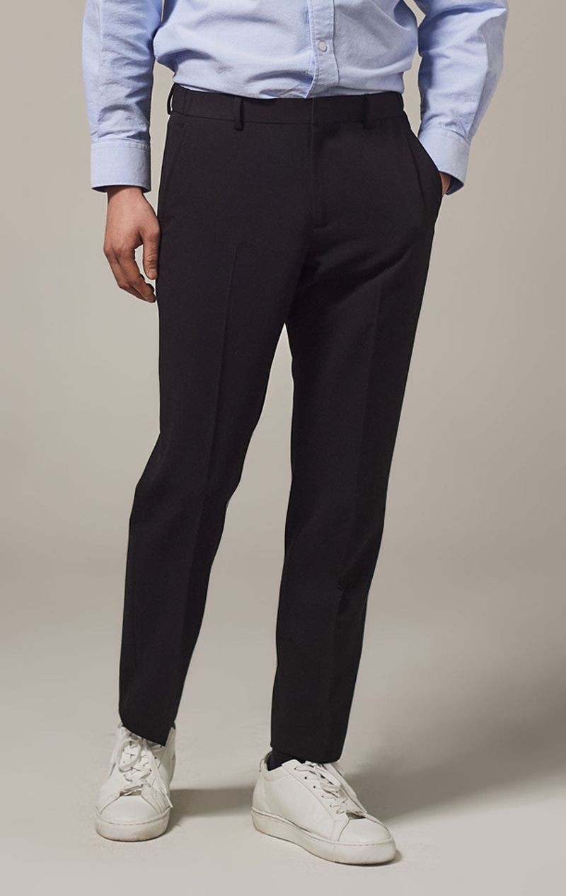 SIDE BANDING CROP TAPERED SLACKS
