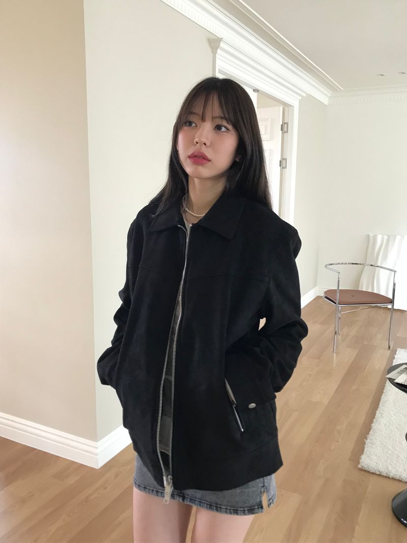 Pont-neuf suede collar jacket
