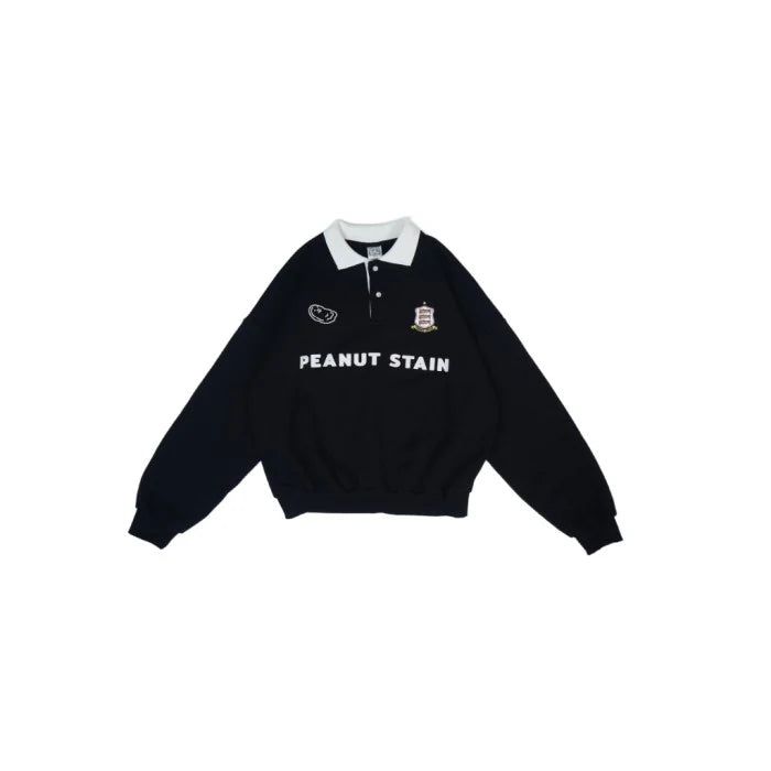 Peanut Stain（ピーナッツ ステイン）の「PEANUT STAIN - Old Money Classic Black Boxy Oversized Long Slevee Sweatshirt（Tops）」