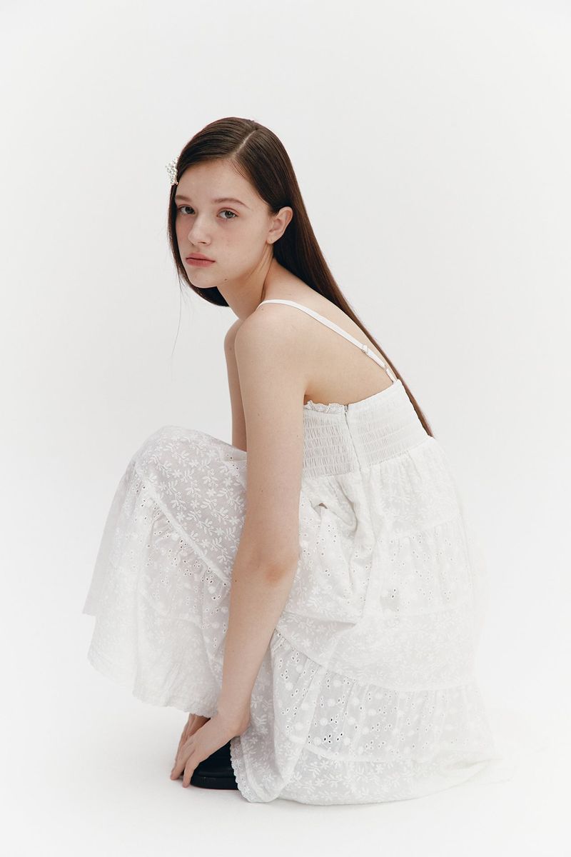 Midi Lace Dress White