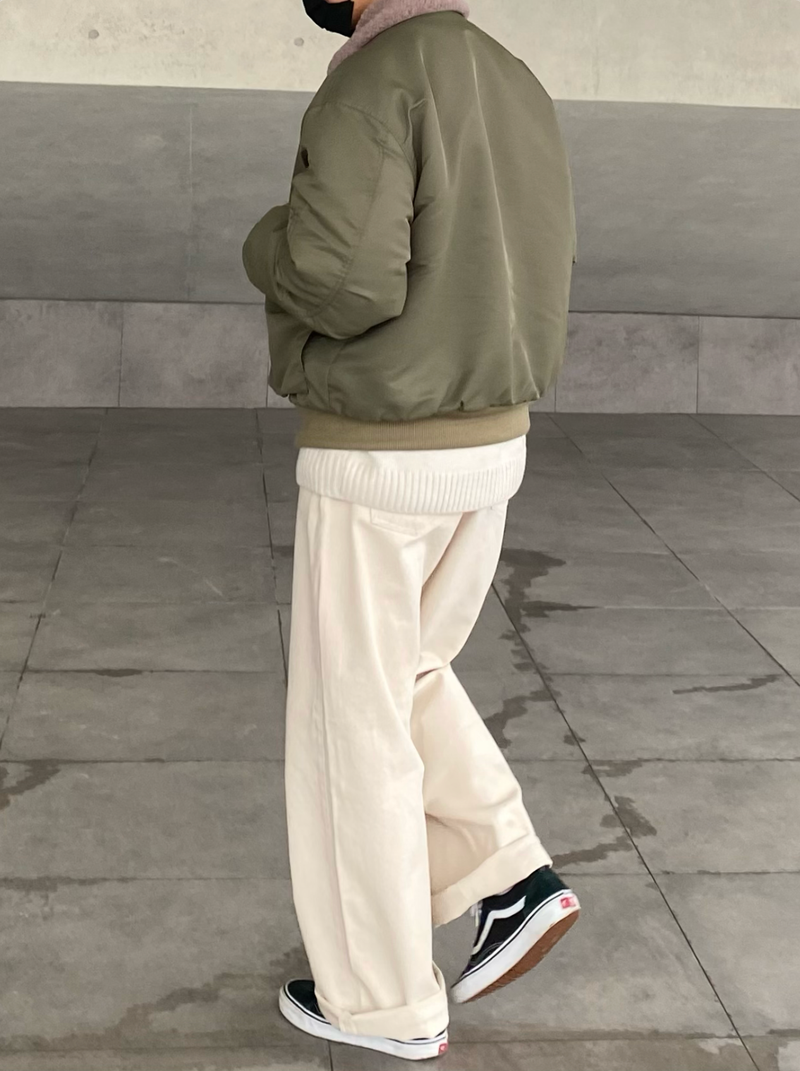Ivory balloon wide pants