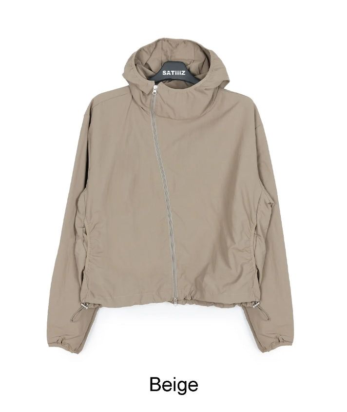 Rippen diagonal zipper windbreaker