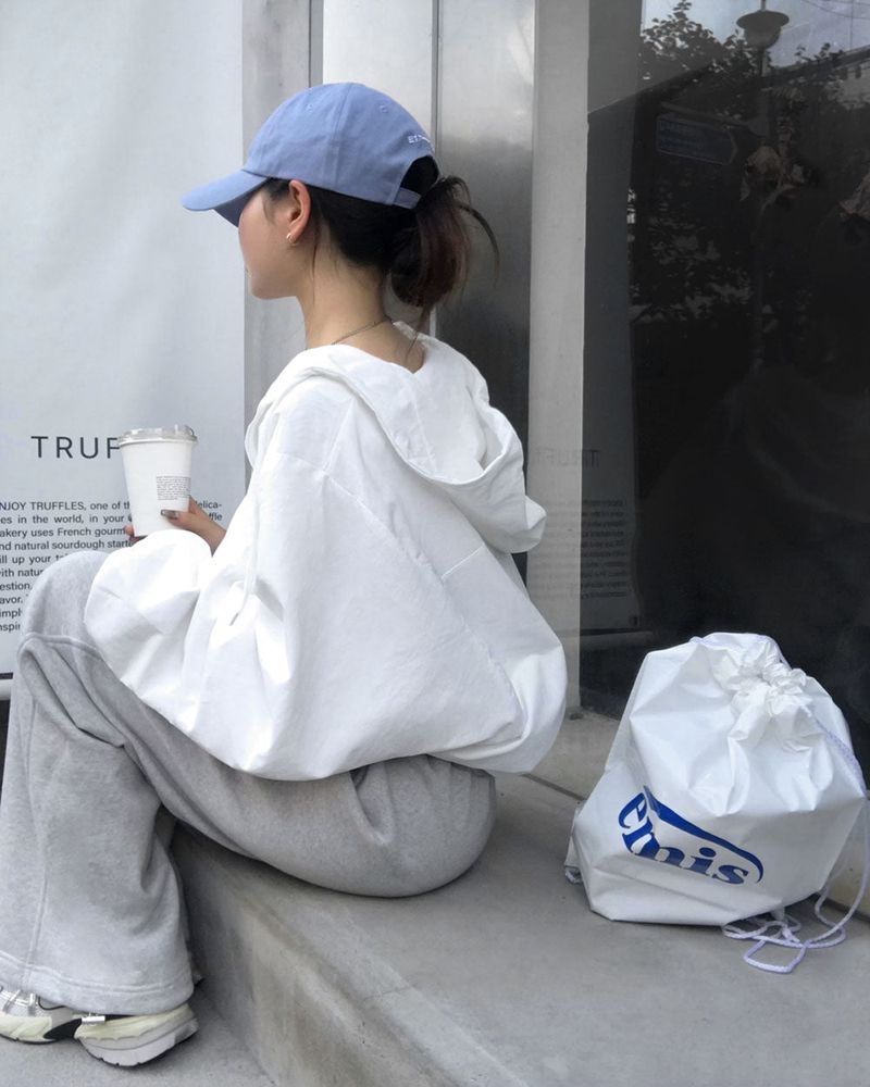 [BELLIDE MADE] Antler, high-neck crop windbreaker