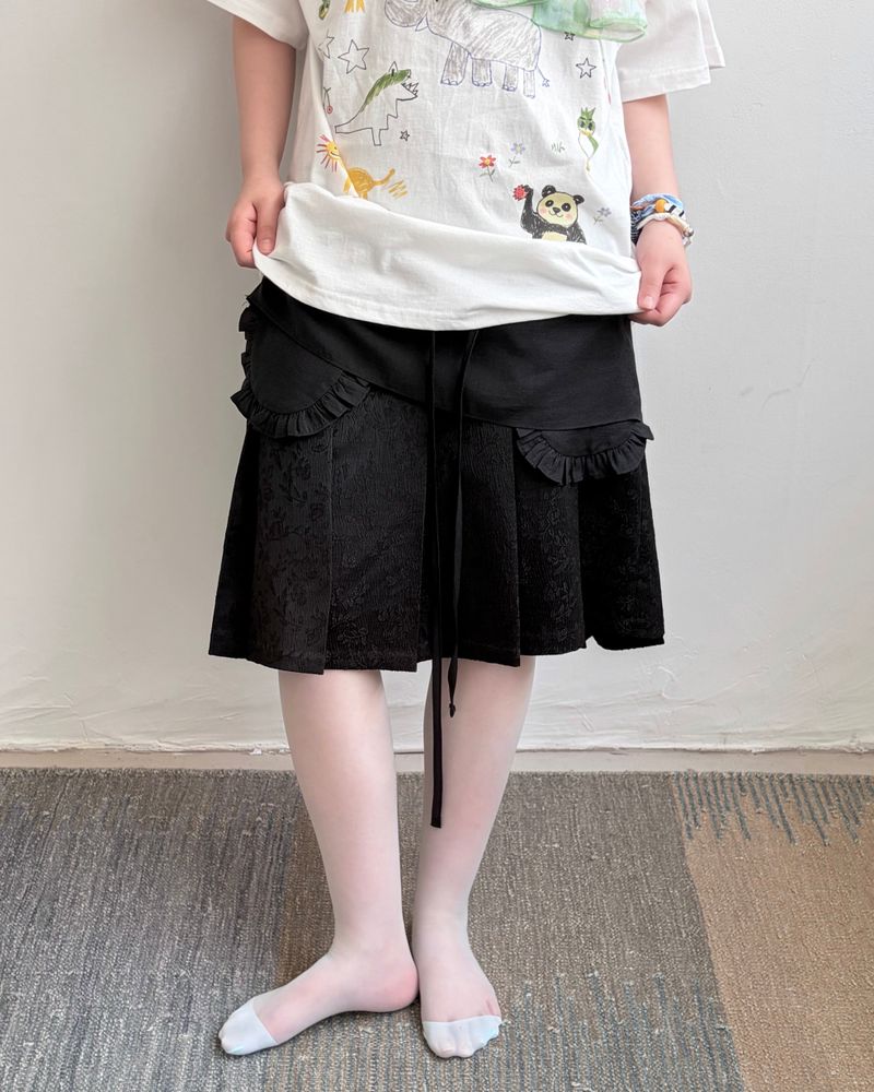 Dewy Flower Pleats Skirt