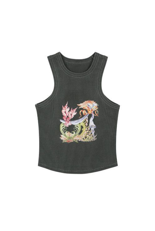 Garden Tank Top (CHARCOAL)