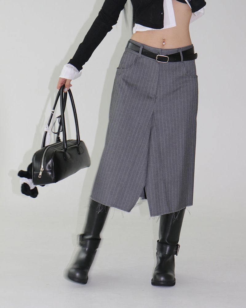 Bermuda Stripe Midi Skirt