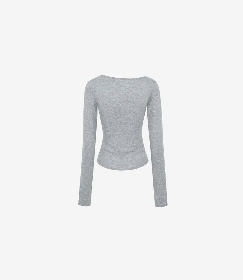 Jelly Button Asymmetric Ruched Top