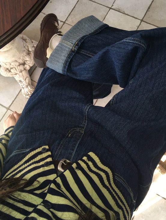 Hobe Jacquard Stripe Denim Wide Pants
