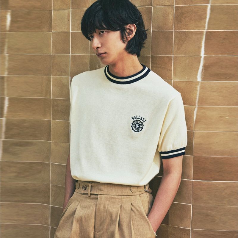 KND(ケイエンド)の「ballast athletic ringer knit sweat cream(Tops)」