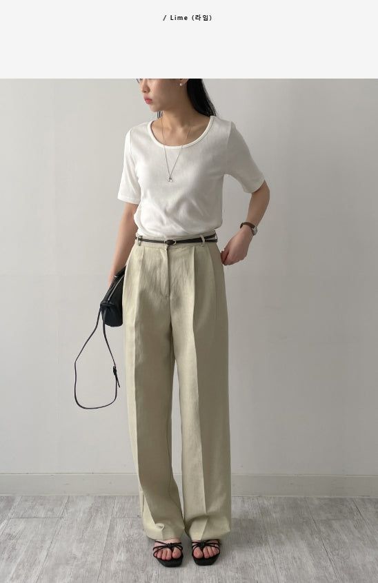 INCHANT ME（インチャントミー）の「Ber Linen Two Tuck Wide Slacks（Pants）」