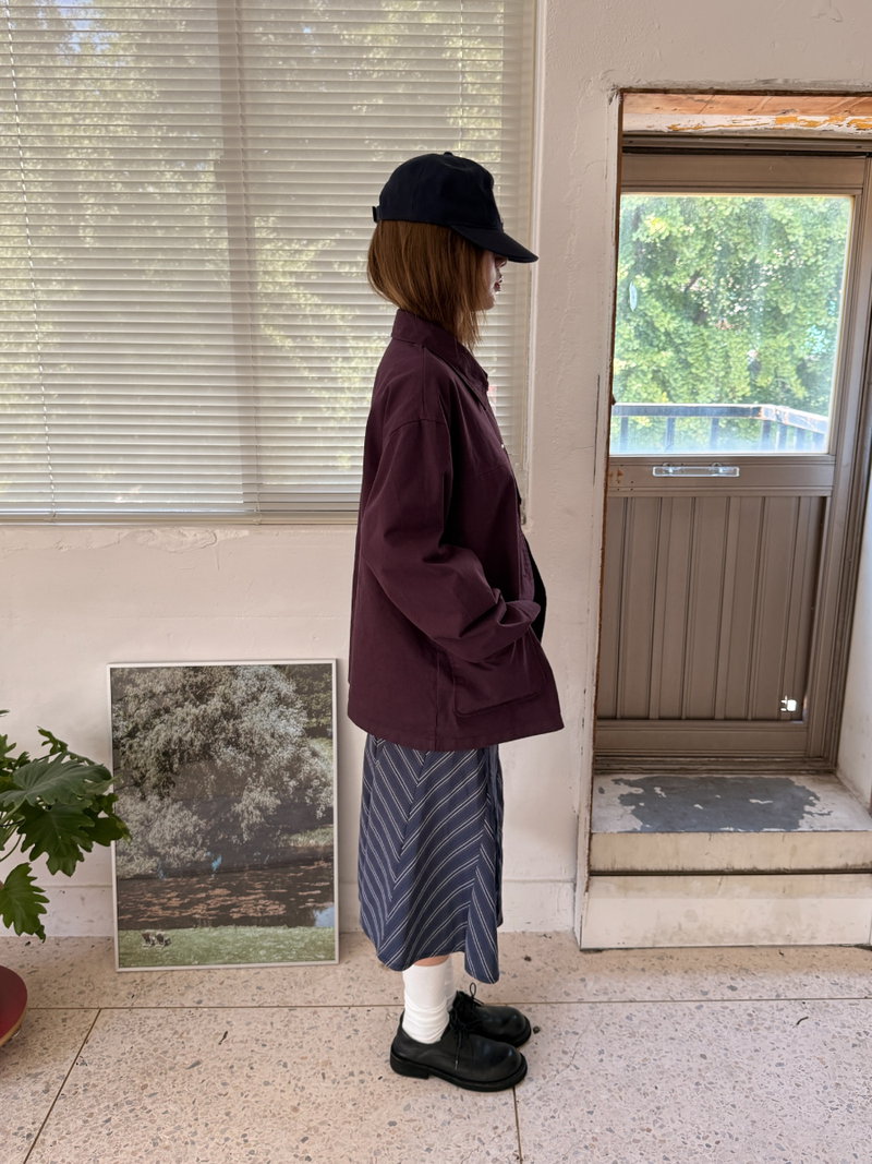 zigzag pattern midi skirt