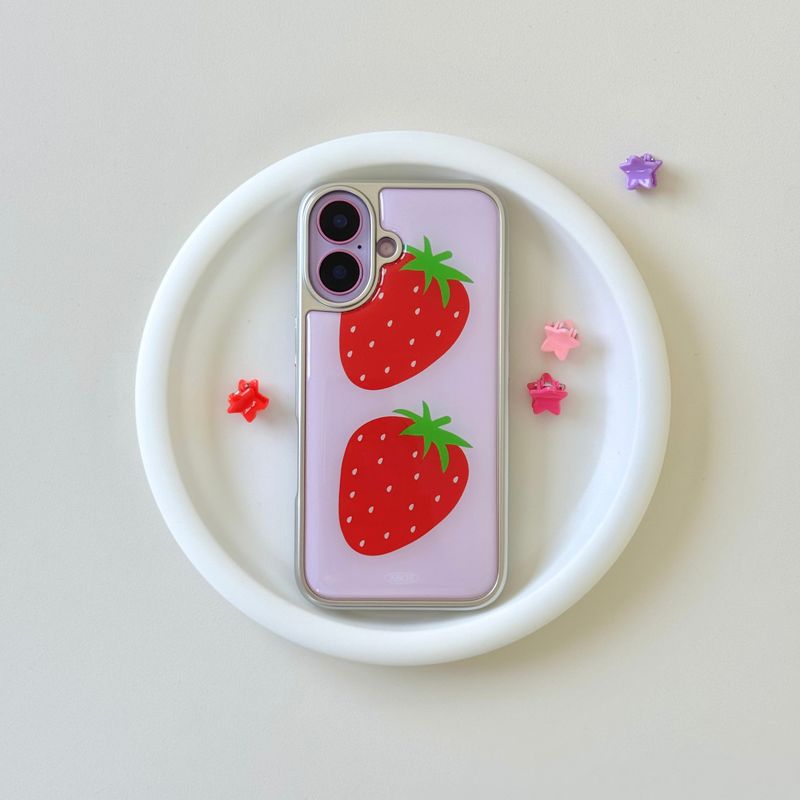 SUMMER STRAWBERRY Silver Epoxy Case