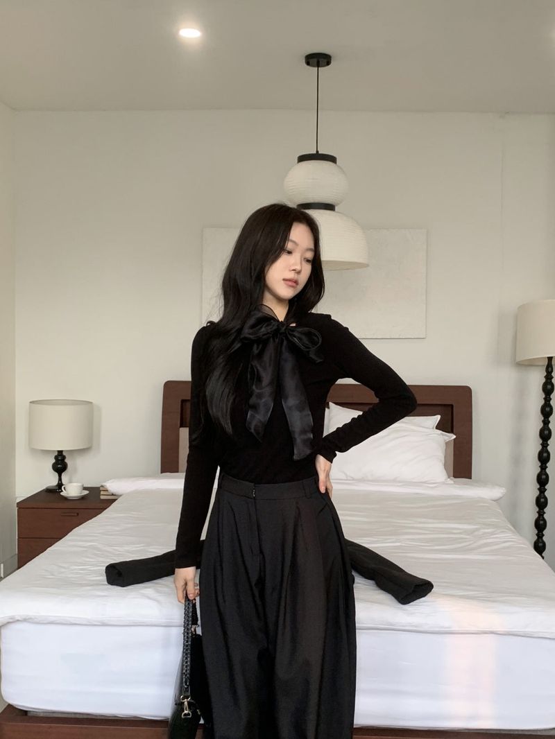 Tilly Tie Scarf Long Sleeve Top