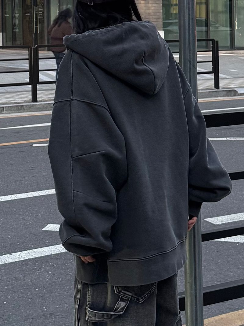 pigment panel zip-up hoodie