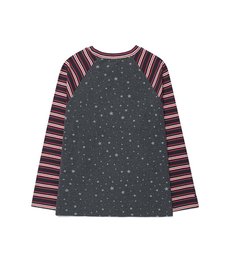 STRIPED STAR RAGLAN LS TEE PURPLE(CV2GFFT561A)