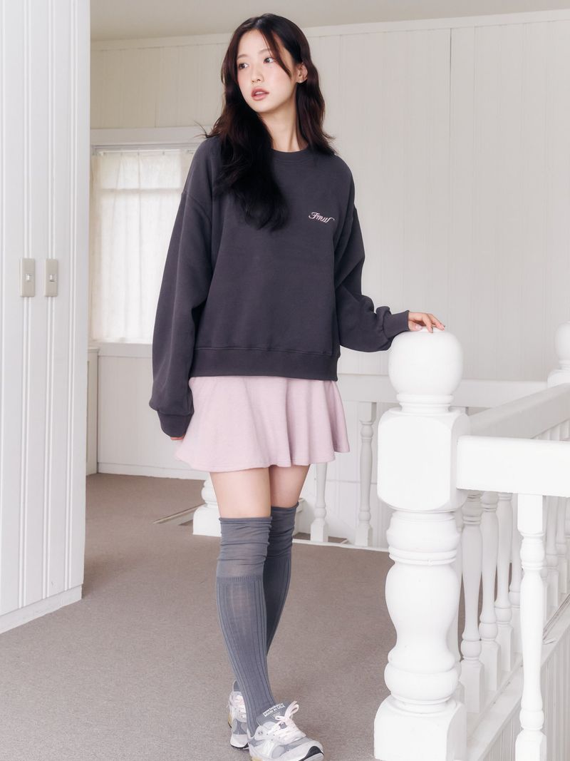 Knit mini flare skirt (PINK)