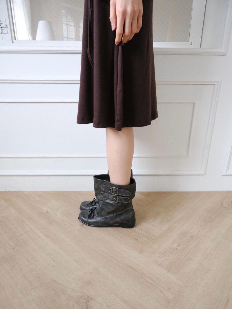 timelineseoul（タイムラインソウル）の「double buckle short boots（Shoes）」